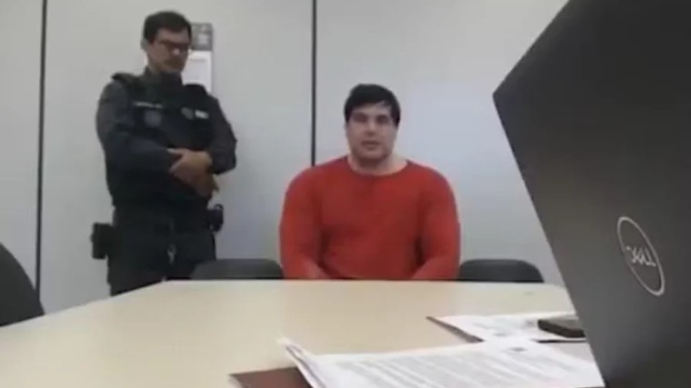 Renê Nogueira durante audiência de custódia.