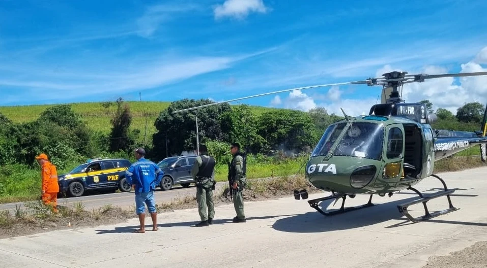 O Grupamento Tático Aéreo (GTA) participou do salvamento.