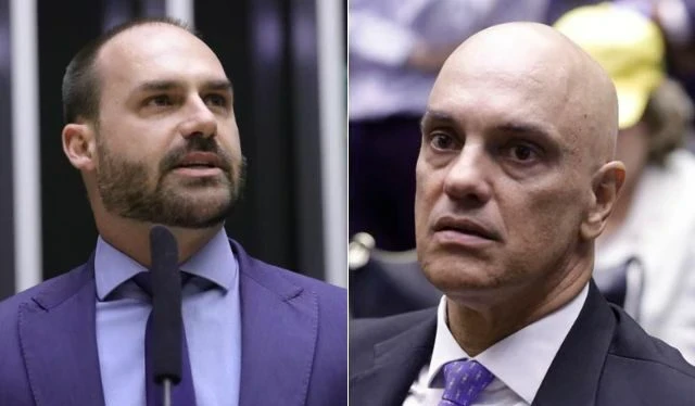 Eduardo Bolsonaro e o ministro Alexandre de Moraes