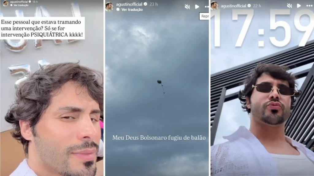 Publicações de Agustin Fernandez em homenagem ao aniversário de Laura Bolsonaro.