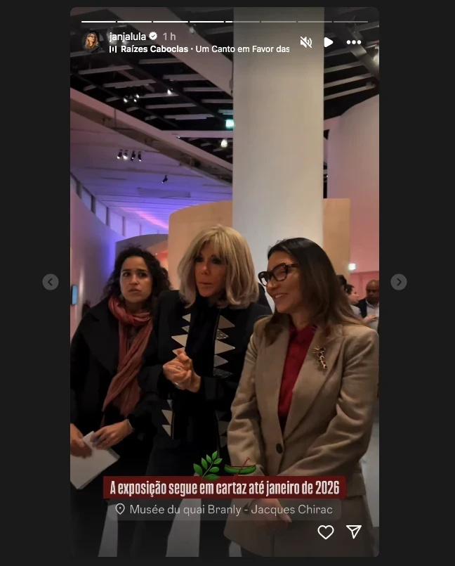 Janja se reúne com Brigitte Macron.