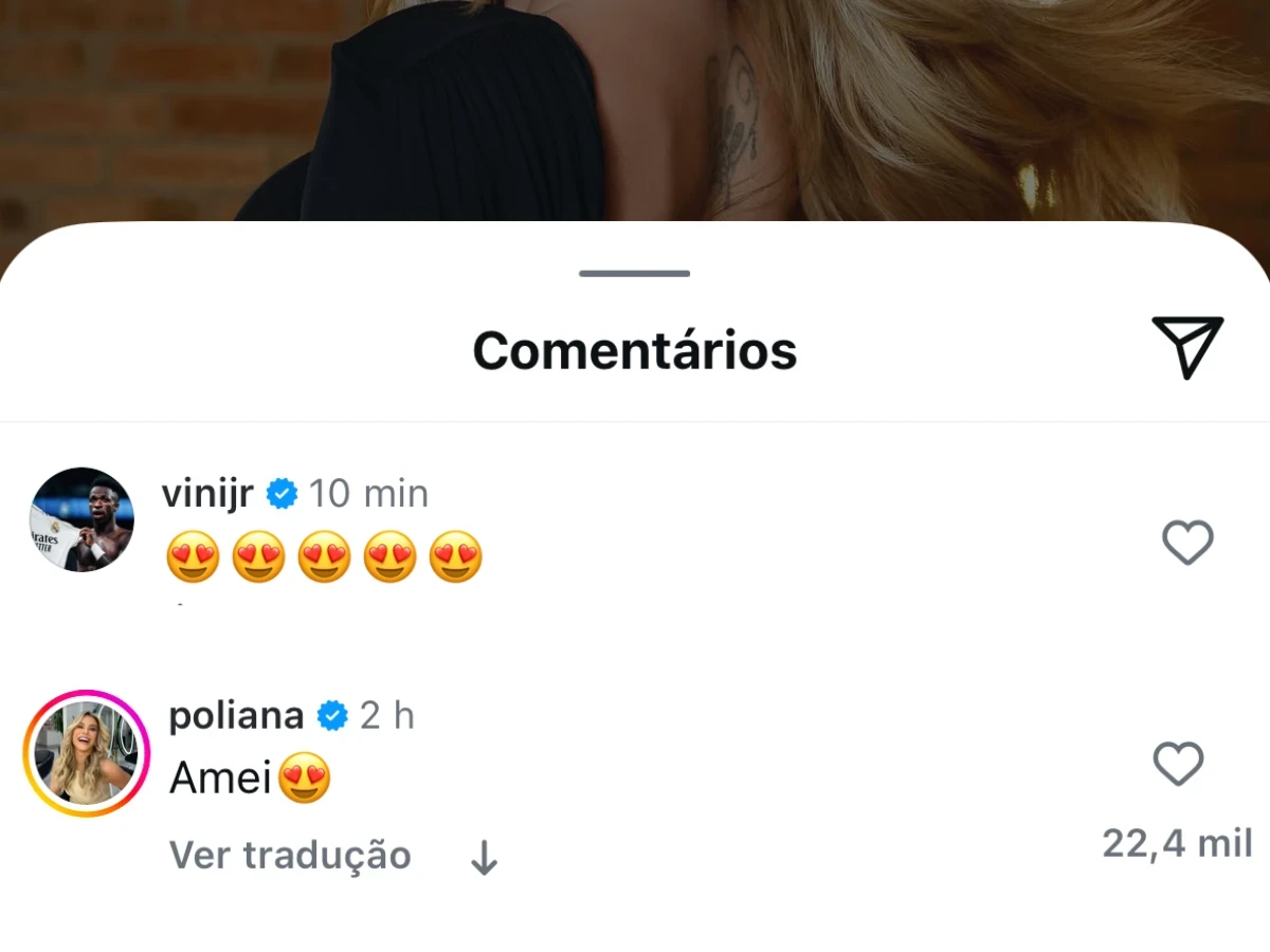 O que despertou o interesse dos usuários da internet foi o comentário de Vini Jr. na postagem do Instagram.
