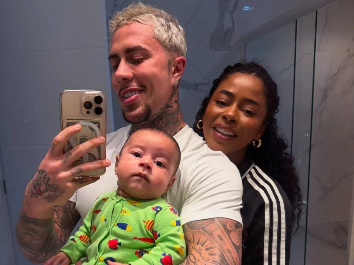 Lorena Maria, MC Daniel e seu filho Rás.