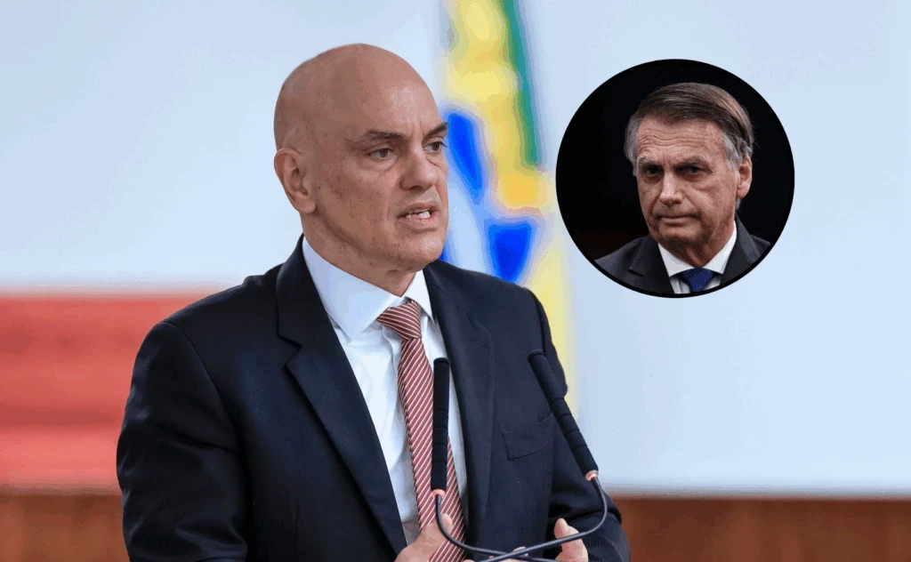 Moraes e o ex-presidente Jair Bolsonaro