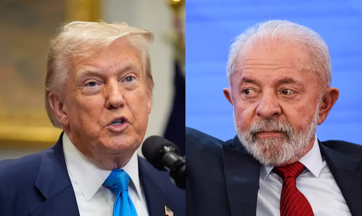 Os líderes dos Estados Unidos, Donald Trump, e do Brasil, Lula