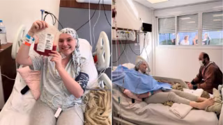 Isabel Veloso celebra transplante de medula com pai em Curitiba