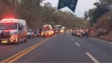 Carro capota na BR-381 em Bela Vista de Minas e deixa um ferido