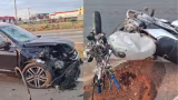 Acidente grave entre moto e carro deixa dois feridos na BR-262