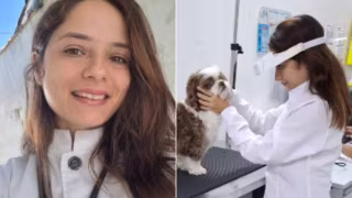 Veterinária recupera visão de cão com lente humana em Itanhaém