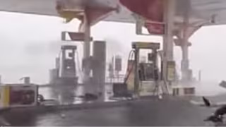 Chuva forte com intensidade de ventos arranca bomba de combustivel no DF