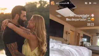 Gusttavo Lima canta para Andressa Suita em manhã especial