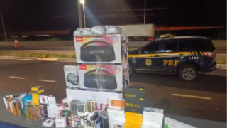 PRF apreende carga de eletrônicos e cosméticos sem nota fiscal na  BR-050 em MG