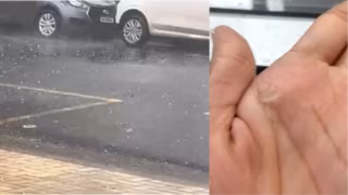 Forte chuva de granizo surpreende moradores em Ipatinga