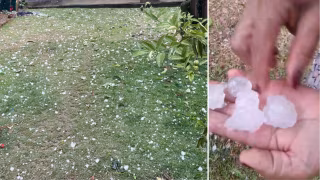 Chuva de granizo atinge o Vale do Aço nesta terça