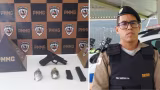 PM apreende arma de fogo e granadas em área de mata no bairro Alphaville, em Timóteo