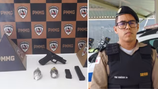 PM apreende arma de fogo e granadas em área de mata no bairro Alphaville, em Timóteo