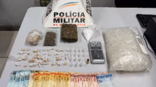 Operação da PM em Ipatinga apreende drogas, dinheiro e munição de 9 mm