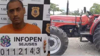 Detento usa trator para fugir de presídio no ES