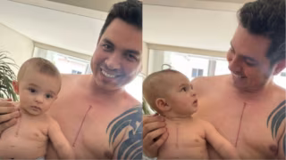 Vídeo: pai tatua cicatriz do filho e transforma luta contra cardiopatia em símbolo de vitória
