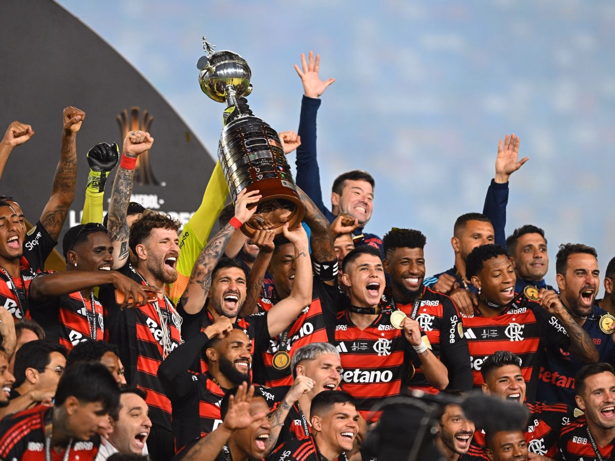 Flamengo comemorando a conquista da libertadores