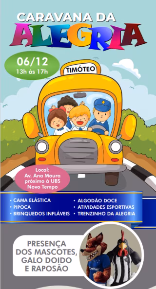 Caravana da Alegria leva diversão e serviços gratuitos a Timóteo neste sábado