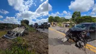 Grávida fica ferida em colisão frontal na MG-431, em Pará de Minas