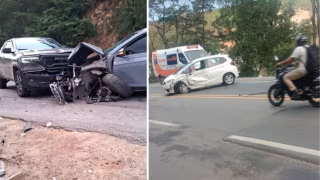 Três carros se envolvem em acidente na BR-381 em Ipatinga
