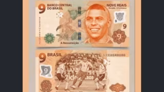 Suposta nota de R$ 9 com rosto de Ronaldo Fenômeno é boato nas redes
