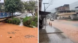 Temporal alaga ruas em Coronel Fabriciano e Vale do Aço segue sob alerta de grande volume de chuva