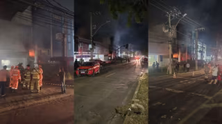 Prédio comercial segue interditado após incêndio de grandes proporções na Raja Gabaglia, em BH