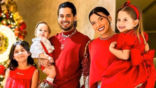 Ana Castela e Zé Felipe passam primeiro Natal em família com looks combinando em Goiânia