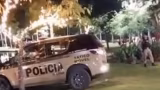 Perseguição policial termina com viatura dentro de lagoa no Parque Ipanema em Ipatinga