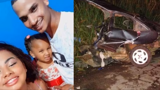 Casal e filha de 6 anos morrem em colisão frontal na BR-116, no Vale do Mucuri