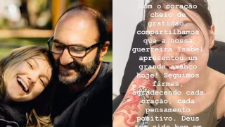 Pai celebra evolução no quadro de saúde de Isabel Veloso