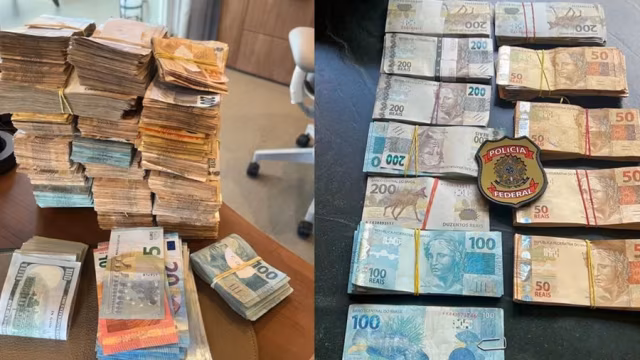 PF apreende pilhas de dinheiro durante operação contra o Banco Master