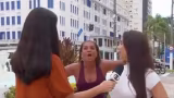 Mulher interrompe ao vivo da TV Tribuna ao gritar 'Globo lixo' durante telejornal
