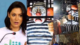 Michelle critica desfile após Bolsonaro ser retratado como palhaço no Carnaval do Rio
