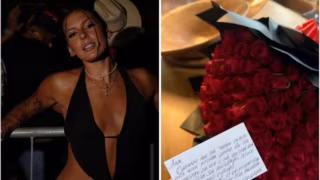 Ana Castela recebe buquê e revela que presente foi enviado por Hugo Henrique