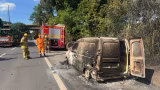 VÍDEO: Carro utilitário pega fogo na BR-381 em Ipatinga, assista