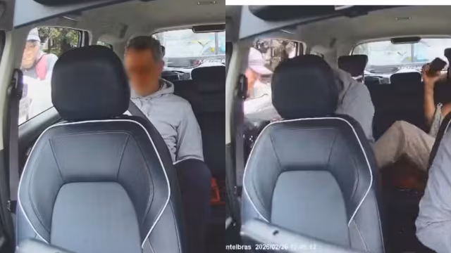 Homem quebra vidro de carro de aplicativo e tenta roubar celular de passageiro no Centro de SP