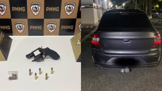 PM apreende carro clonado e prende jovem por arma ilegal em Timóteo