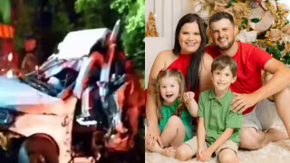 Família morre após carro derrapar sob chuva e bater de frente com caminhão na PRC-280