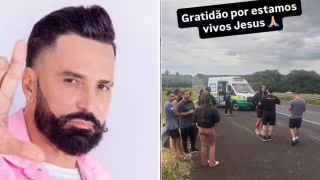 Cantor Latino e equipe sofrem acidente de ônibus em rodovia de SP