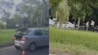 Vídeo: acidente entre carro e moto causa lentidão na BR-381, em Ipatinga