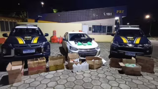PRF apreende lança-perfume, maconha e ecstasy e prende motorista na BR-116 em Teófilo Otoni