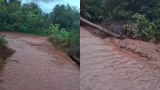 Barragem de terra transborda após temporal e leva lama a ruas em Senador Amaral