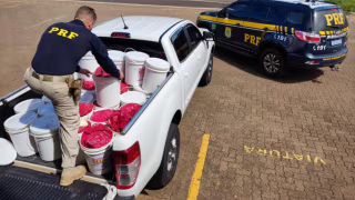 PRF apreende 243 kg de agrotóxicos irregulares em caminhonete na BR-050, em MG