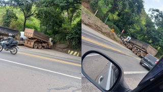 Colisão entre duas carretas provoca lentidão na BR-381 próximo ao Vale do Aço