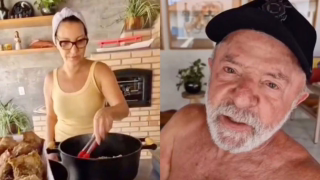 Janja publica vídeo preparando almoço de Páscoa com Lula e prato de carne de paca