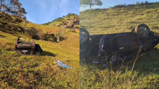 Mãe e filha morrem em capotamento de carro na BR-482, em MG
